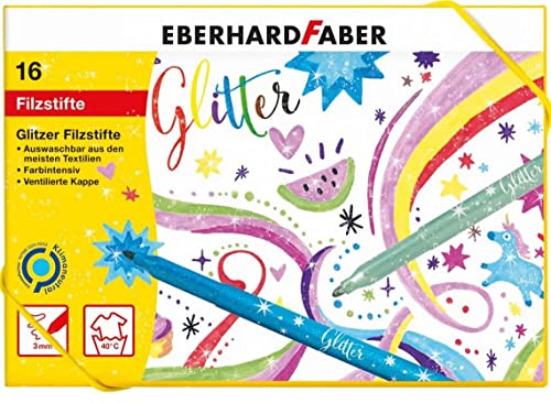 Eberhard Faber 551016 - Glitzer Filzstifte Set, 16 Malstifte mit Basic und Pastell Farben Eberhard Faber 551016 - Glitzer Filzstifte Set, 16 Malstifte mit Basic und Pastell Farben von Eberhard Faber