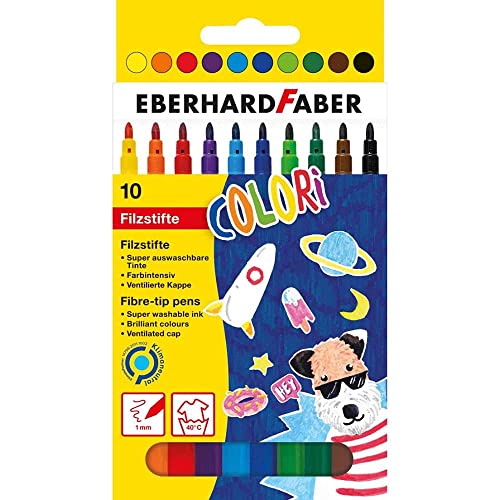 Eberhard Faber 551110 - Colori Filzstifte dünn, in 10 Farben, im Kartonetui, zum Malen, Illustrieren und Zeichnen Eberhard Faber 551110 - Colori Filzstifte dünn, in 10 Farben, im Kartonetui, zum Malen, Illustrieren und Zeichnen von Eberhard Faber