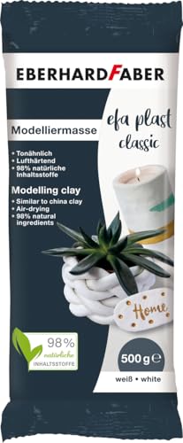 Eberhard Faber 570301 - Modelliermasse lufttrocknend weiß, 500 g EFA Plast classic tonbasiert von Eberhard Faber