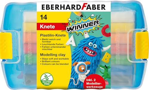 EBERHARD FABER 572010 - Plastilin Knete Winner, 14er Kunststoffbox mit 7 leuchtenden Farben und 2 Modellierwerkzeugen EBERHARD FABER 572010 - Plastilin Knete Winner, 14er Kunststoffbox mit 7 leuchtenden Farben und 2 Modellierwerkzeugen von Eberhard Faber