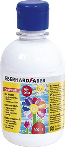 Eberhard Faber 575400 - EFA Color Deckweiß in einer 300 ml Flasche, geruchsneutral und auswaschbar, zum Mischen und für kreativen Malspaß in der Schule und Freizeit von Eberhard Faber