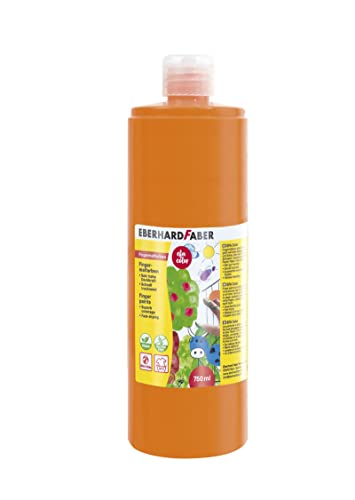 Eberhard Faber 578915 - EFA Color Fingerfarbe in der Flasche, Farbe kadmiumorange, Inhalt 750 ml, schnelltrocknend und auswaschbar, zum Mischen und für kreativen Malspaß von Eberhard Faber