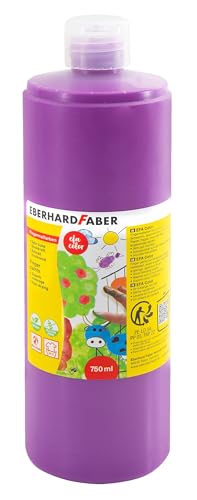 Eberhard Faber 578933 - EFA Color Fingerfarbe in der Flasche, Farbe manganviolett, Inhalt 750 ml, schnelltrocknend und auswaschbar, zum Mischen und für kreativen Malspaß, Violett von Eberhard Faber