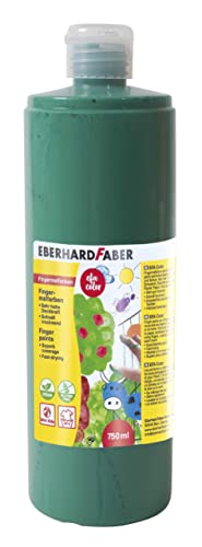Eberhard Faber 578963 - EFA Color Fingerfarbe in der Flasche, Farbe pergamentgrün, Inhalt 750 ml, schnelltrocknend und auswaschbar, zum Mischen und für kreativen Malspaß von Eberhard Faber
