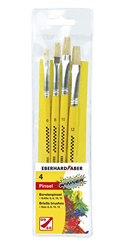Eberhard Faber 579923 - Winner Borstenpinsel, Set mit 4 Pinselgrößen, Flachpinsel für viele Zeichen- und Maltechniken auf unterschiedlichen Maluntergründen Eberhard Faber 579923 - Winner Borstenpinsel, Set mit 4 Pinselgrößen, Flachpinsel für viele Zeichen- und Maltechniken auf unterschiedlichen Maluntergründen von Eberhard Faber