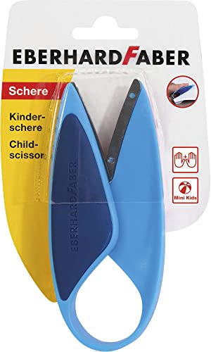Eberhard Faber 579951 – Mini Kids Kinderschere in blau, für Linkshänder und Rechtshänder geeignet, optimal zum Schneiden und Basteln von Eberhard Faber