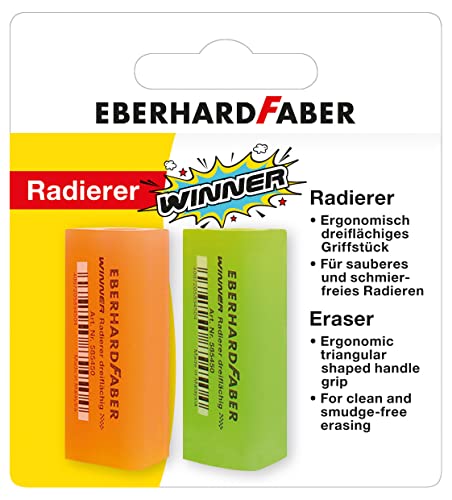 Eberhard Faber 585494 - Radierer Winner, neon, 2 Stück von Eberhard Faber