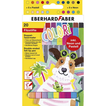Eberhard Faber Doppelfasermaler Colori - 20er Kartonetui sortiert. von Eberhard Faber