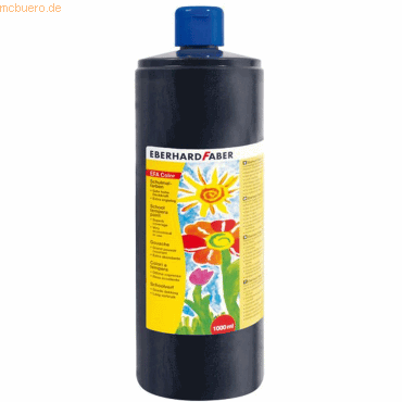 Eberhard Faber Schulmalfarbe Efacolor Tempera 1000ml Flasche schwarz von Eberhard Faber