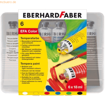 Eberhard Faber Schulmalfarbe Efacolor Tempera Tuben 18ml VE=6 Farben von Eberhard Faber