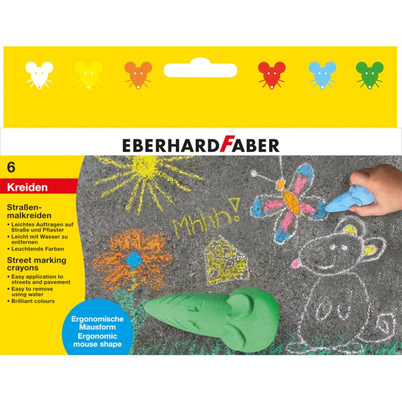 Eberhard Faber Straßenmalkreide Maus Set 6 Stk von Eberhard Faber