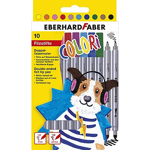 Filzstifte-Set, 2 verschiedene Spitzen, 10 Stifte Filzstifte-Set, 2 verschiedene Spitzen, 10 Stifte von Eberhard Faber