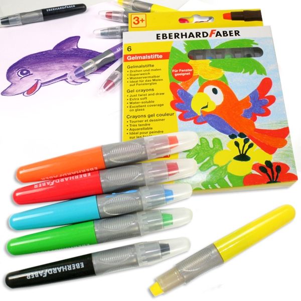 Gelmalstifte Basic 6er Kartonetui, 6 farbintensive Gelstifte von Faber Gelmalstifte Basic 6er Kartonetui, 6 farbintensive Gelstifte von Faber von Eberhard Faber