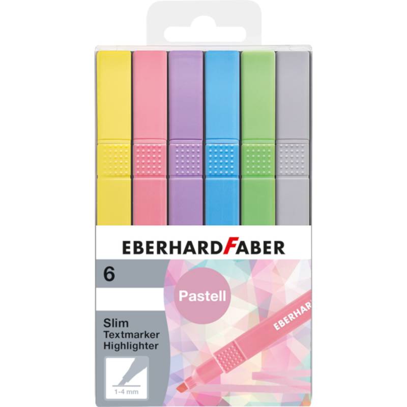 Textmarker Slim Natural Shades 6 Stück von Eberhard Faber