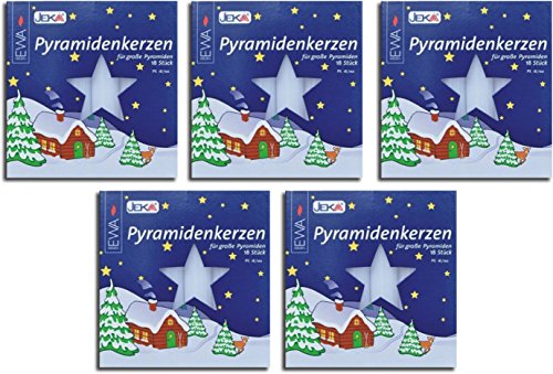 Ebersbacher Kerzenfabrik GmbH Pyramidenkerze Wachs (Weiß, 17 x 100mm, Unparfümiert, 5er Pack) von Ebersbacher Kerzenfabrik GmbH