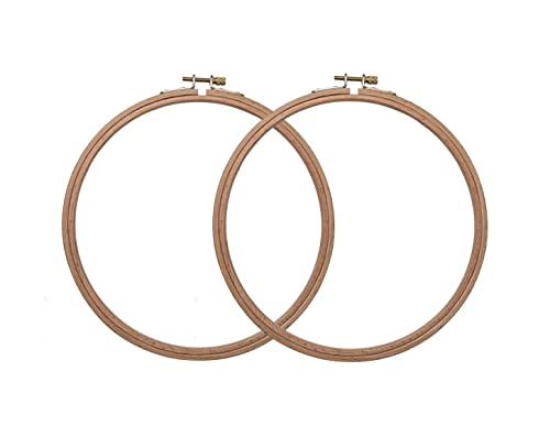 Ebherys Stickrahmen aus Buchenholz, 2 Stück, 30,5 cm, rund, große Größe des Handstickrahmens (30,5 cm) von Ebherys