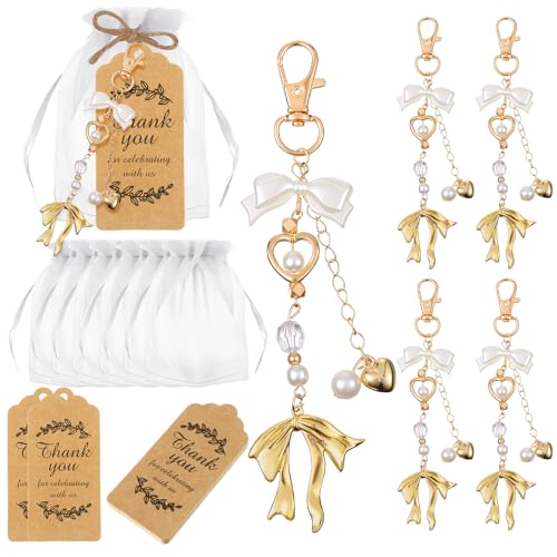 Ecation 20-teiliges Set mit Schleifen-Schlüsselanhänger-Set, Schleife, Schlüsselanhänger, Perlen, Taschenanhänger, ästhetisches Zubehör, Geldbörse, Charm, Souvenir, Geschenk mit Kraftanhänger Ecation 20-teiliges Set mit Schleifen-Schlüsselanhänger-Set, Schleife, Schlüsselanhänger, Perlen, Taschenanhänger, ästhetisches Zubehör, Geldbörse, Charm, Souvenir, Geschenk mit Kraftanhänger von Ecation