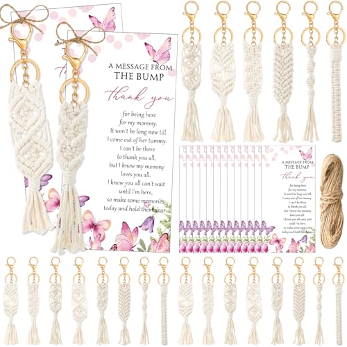 Ecation 24 Sets Babyparty-Geschenke für Gäste, Boho-Makramee-Schlüsselanhänger, Großpackung für Babyparty, gehäkelte Quaste, Schlüsselanhänger mit Dankeskarten für Mädchen, Jungen, Geburtstagsparty Ecation 24 Sets Babyparty-Geschenke für Gäste, Boho-Makramee-Schlüsselanhänger, Großpackung für Babyparty, gehäkelte Quaste, Schlüsselanhänger mit Dankeskarten für Mädchen, Jungen, Geburtstagsparty von Ecation