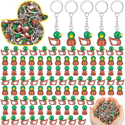 Ecation Leuchtende Mini-Enten-Schlüsselanhänger, leuchtet im Dunkeln, Harz, 3D-Schlüsselanhänger, kleine Tieranhänger, Zubehör für Geburtstagspartys, Grün, Braun, Stockente, 100 Stück Ecation Leuchtende Mini-Enten-Schlüsselanhänger, leuchtet im Dunkeln, Harz, 3D-Schlüsselanhänger, kleine Tieranhänger, Zubehör für Geburtstagspartys, Grün, Braun, Stockente, 100 Stück von Ecation