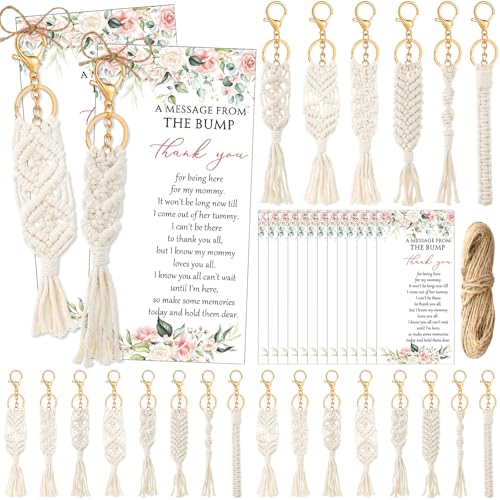 Ecation Makramee-Schlüsselanhänger für Babypartys, Boho-Stil, für Babyparty, gehäkelt, Quaste, Schlüsselanhänger mit Dankeskarten für Mädchen, Jungen, Geburtstag, Party, Gastgeschenke, Preise (Blume Ecation Makramee-Schlüsselanhänger für Babypartys, Boho-Stil, für Babyparty, gehäkelt, Quaste, Schlüsselanhänger mit Dankeskarten für Mädchen, Jungen, Geburtstag, Party, Gastgeschenke, Preise (Blume von Ecation