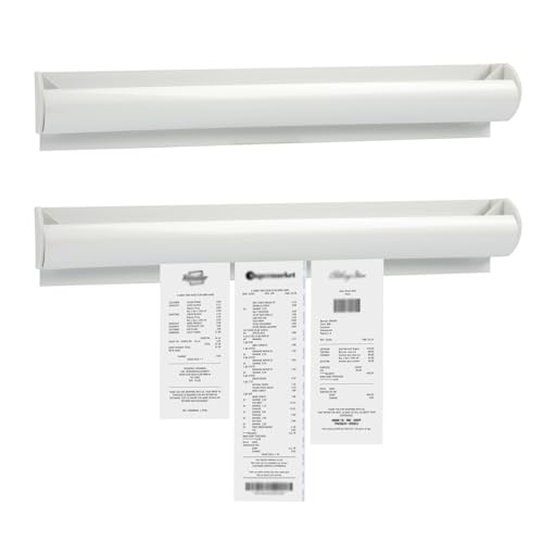 2 Stück Bonschienen 30cm ，Selbstklebende Aluminium Bonleiste für Gastronomie & Büro Bonhalter für Küchentickets, Bestellungen & Notizen Ölresistente Klemmleiste mit Glasperlen (Silber) von EceoThsy