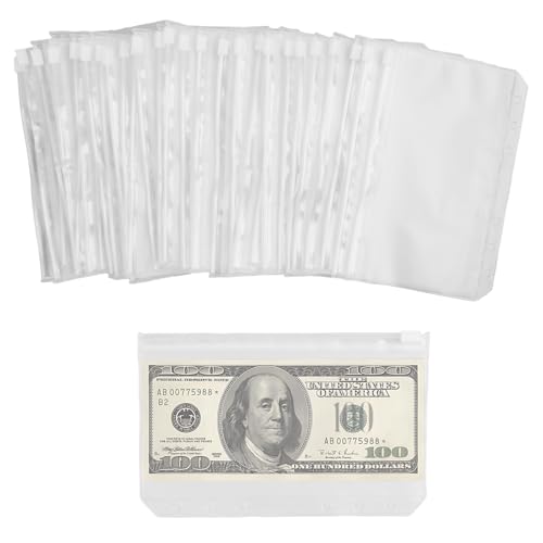 30 Stück，A6 Ordnerhüllen mit Reißverschluss - 6-Loch Dokumententaschen aus PVC - Durchsichtige Sammelmappen für Geld, Coupons & Karten - Wasserfest für Büro, Schule & Haushalt (17X10.5cm) von EceoThsy