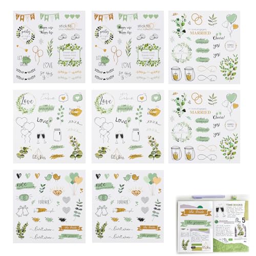 Sticker Hochzeit Gästebuch - 8 Seiten Hochzeitsaufkleber im Aquarell-Stil für Fotoalbum, Scrapbook und Wedding Deko, Liebevoll Gestaltete Sticker für Erinnerungen und Kreatives Gestalten Sticker Hochzeit Gästebuch - 8 Seiten Hochzeitsaufkleber im Aquarell-Stil für Fotoalbum, Scrapbook und Wedding Deko, Liebevoll Gestaltete Sticker für Erinnerungen und Kreatives Gestalten von EceoThsy