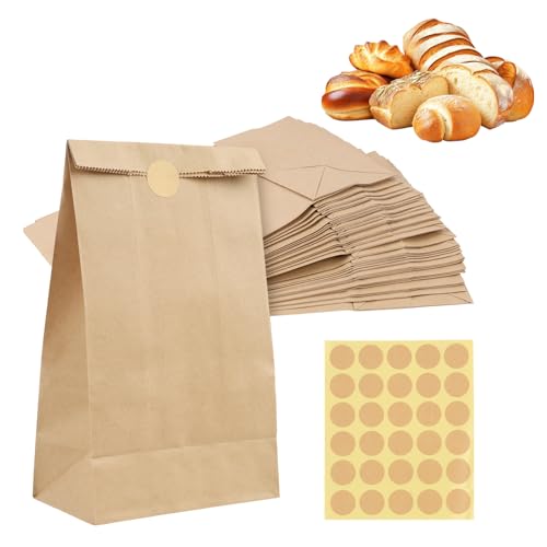 papiertüten braun, (30 Stück) – Braune Papiertüten für Tee, Kräuter, Gewürze, Kaffee und Kekse – Lebensmittelechte Kraftpapiertüten mit Druckverschluss – Ideal für Geschenke und DIY von EceoThsy
