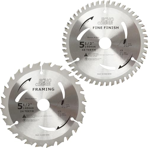 Echo Corner 140mm Kreissägeblatt 20mm Bohrung 24T+48T Kreissägeblatt mit feiner Oberfläche zum Schneiden von Holz Echo Corner 140mm Kreissägeblatt 20mm Bohrung 24T+48T Kreissägeblatt mit feiner Oberfläche zum Schneiden von Holz von Echo Corner