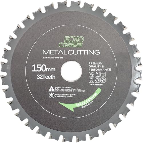 Echo Corner Metallkreissägeblatt 150x20 für Metall, Stahl, Alu, Holz, Multi Sägeblatt 150mm Kreissägeblatt Kompatibel mit Dewalt, Makita, Bosch Echo Corner Metallkreissägeblatt 150x20 für Metall, Stahl, Alu, Holz, Multi Sägeblatt 150mm Kreissägeblatt Kompatibel mit Dewalt, Makita, Bosch von Echo Corner