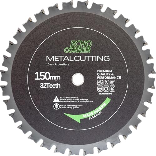 Echo Corner Metallkreissägeblatt 150x10 für Metall, Stahl, Alu, Holz, Multi Sägeblatt 150mm Kreissägeblatt Kompatibel mit Dewalt, Makita, Bosch Echo Corner Metallkreissägeblatt 150x10 für Metall, Stahl, Alu, Holz, Multi Sägeblatt 150mm Kreissägeblatt Kompatibel mit Dewalt, Makita, Bosch von Echo Corner