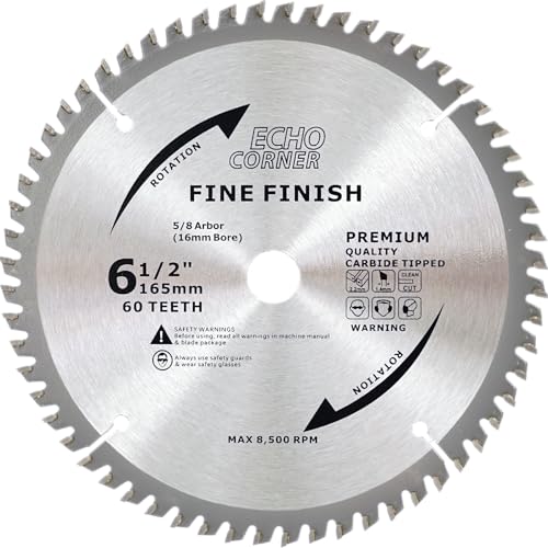 Echo Corner 165mm TCT Holz Schneiden Kreissägeblatt, 16mm Bohrung 60-Zahn, 165x1.4x2.2x16Hx60T Echo Corner 165mm TCT Holz Schneiden Kreissägeblatt, 16mm Bohrung 60-Zahn, 165x1.4x2.2x16Hx60T von Echo Corner