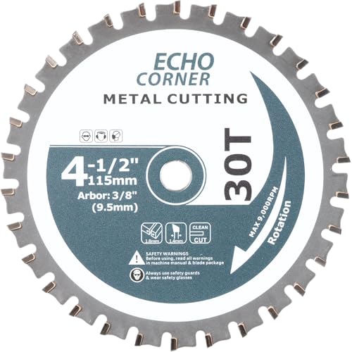 Echo Corner Kreissägeblatt, 10,4 cm (3/8 Zoll) Dorn, schnell trocknend, kühl, sauber, abgeschnitten Baustahl, Winkeleisen, robuste Platte/Blech/Rohr, Eisen und Nichteisen; Aluminium von Echo Corner