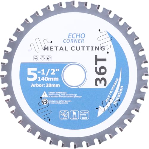 Echo Corner Metallkreissägeblatt 140mm, Bohrung 20mm/16mm/12,7mm/10mm mit Ring, schnell trocknen kühl Metall, Stahl, Alu, Holz, Multi-Materialien Echo Corner Metallkreissägeblatt 140mm, Bohrung 20mm/16mm/12,7mm/10mm mit Ring, schnell trocknen kühl Metall, Stahl, Alu, Holz, Multi-Materialien von Echo Corner