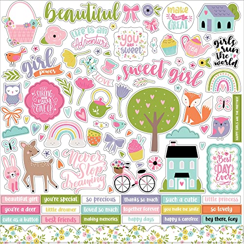 All About A Girl Cardstock Stickers 12"X12"-Elements von Echo Park Paper