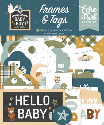 Echo Park Cardstock Ephemera 33/Pkg-Frames & Tags, Special Delivery Baby Boy von Echo Park Paper Company