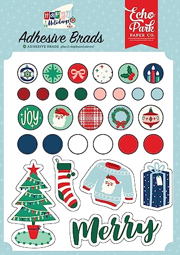 Echo Park Decorative Brads-Happy Holidays von Echo Park Paper