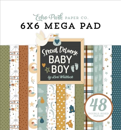 Echo Park Double-Sided Mega Paper Pad 6"x6" 48/Pkg-Special Delivery Baby Boy Cardmakers Echo Park Double-Sided Mega Paper Pad 6"x6" 48/Pkg-Special Delivery Baby Boy Cardmakers von Echo Park Paper