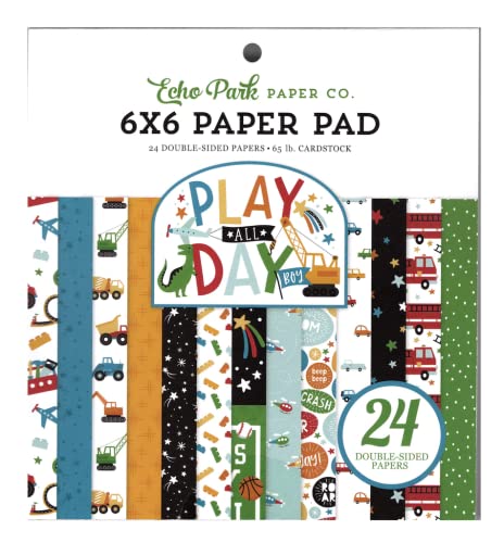 Echo Park Double-Sided Paper Pad 6"X6" 24/Pkg-Play All Day Boy -AB269023 von Echo Park Paper Company