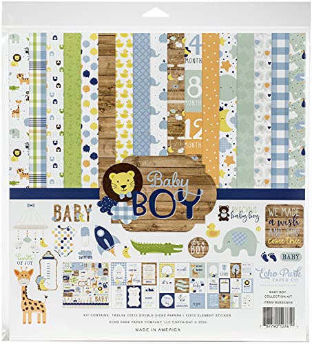 Echo Park Paper Company 617396 Echo Park Collection Kit 12"X12" Boy Baby-Jungen-Kollektion, 30,5 x 30,5 cm, Papier, Blau, Grün, Minze, Gelb, einheitsgröße Echo Park Paper Company 617396 Echo Park Collection Kit 12"X12" Boy Baby-Jungen-Kollektion, 30,5 x 30,5 cm, Papier, Blau, Grün, Minze, Gelb, einheitsgröße von Echo Park Paper