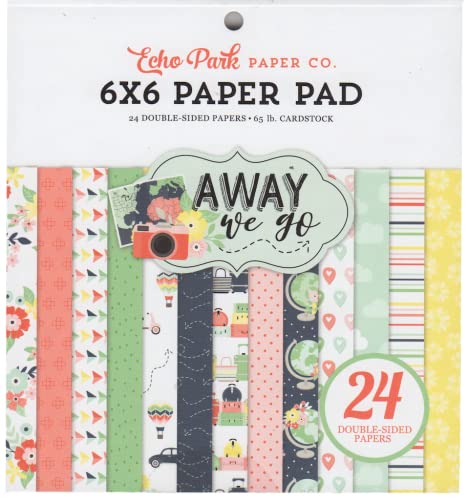 Echo Park Paper Company Away We Go Papierblock, 15 x 15 cm, Weiß von Echo Park Paper