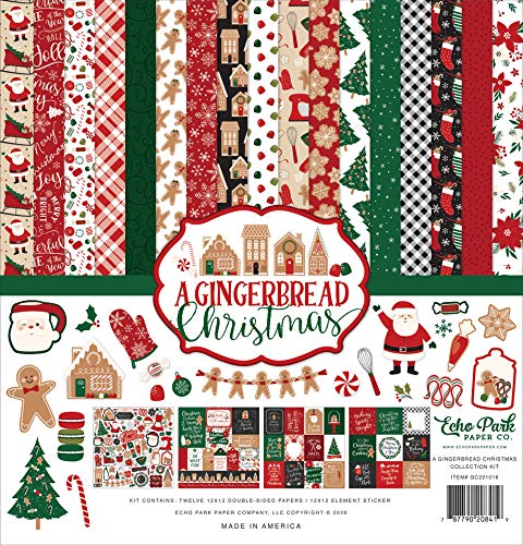 Echo Park Paper Company GC221016 A Gingerbread Christmas Collection Kit, Papier, Lebkuchen-Weihnachten, 12-x-12-Inch von Echo Park Paper