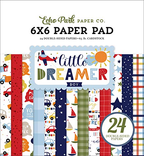 Echo Park Paper Company LDB238023 6x6 Paper Pad Papier, Little Dreamer Boy Papierblock, 15 x 15 cm von Echo Park Paper
