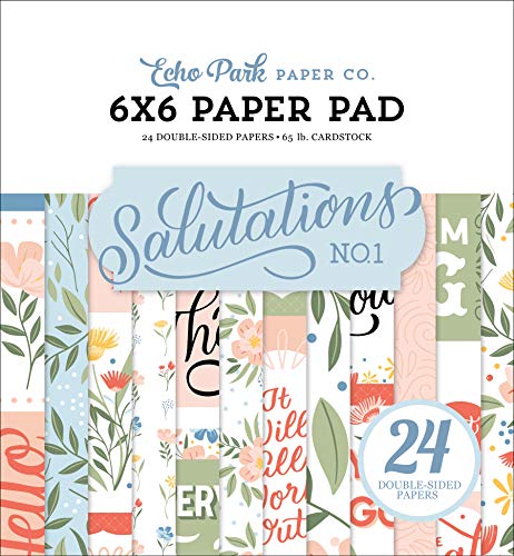 Echo Park Paper Company SAN244023 6x6 Paper Pad Papier, Salutations No.1 Papierblock, 15 x 15 cm, 6-x-6-Inch von Echo Park Paper Company