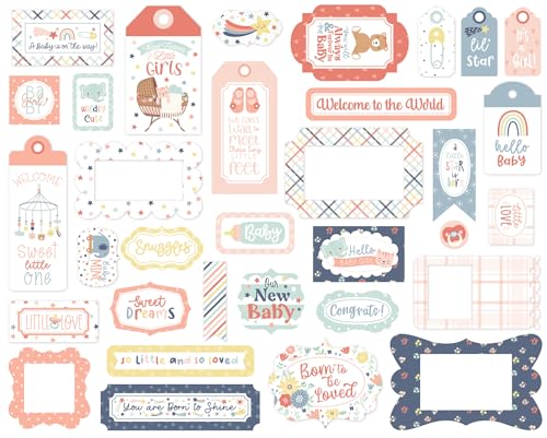 Bilderrahmen und Anhänger für Mädchen mit Aufschrift "Baby On Board" von Echo Park Paper