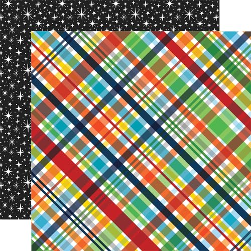 Blast Off: Explore Plaid 30,5 x 30,5 cm gemustertes Papier von Echo Park Paper