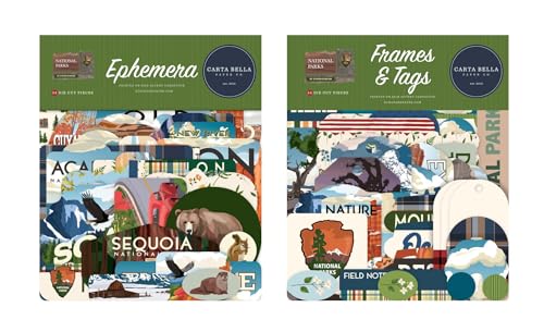 Carta Bella Paper Collection Bundle: National Parks Ephemera + National Parks Frames & Tags Ephemera von Echo Park Paper