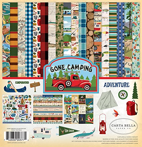 Carta Bella Paper Company Gone Camping Sammelset, Papier, 30,5 x 30,5 cm, mehrfarbig von Echo Park Paper
