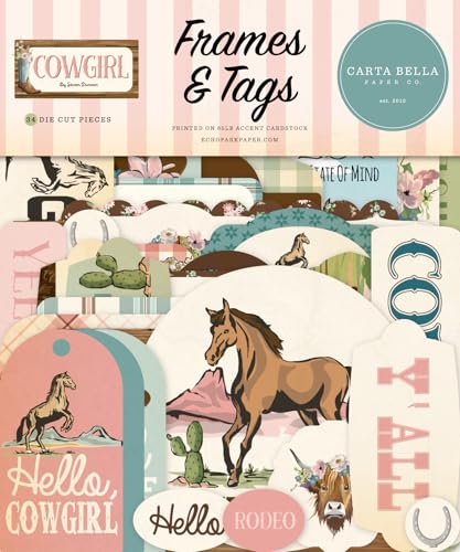 Cowgirl-Rahmen und -Etiketten von Echo Park Paper