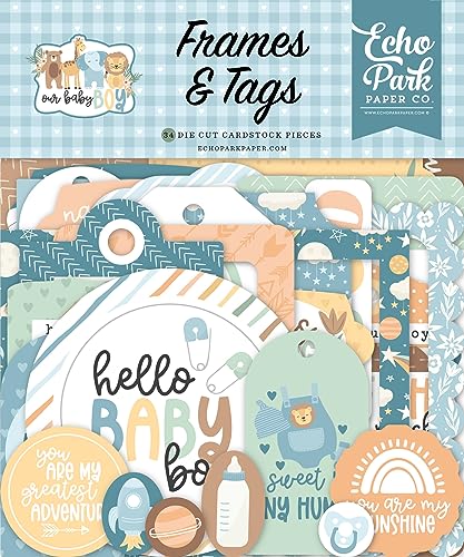 Echo Park Cardstock Ephemera 33/Pkg-Frames & Tags, Our Baby Boy von Echo Park Paper